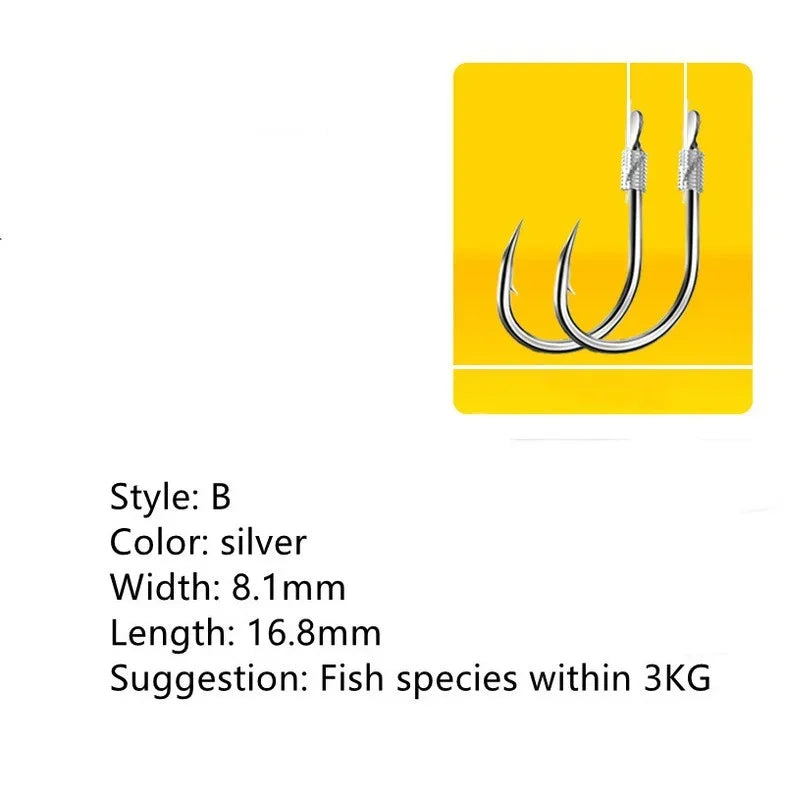 20Hook /10 Pair of New Fine Packaging Fishing Tackle Fishing Line Double Hook Manual Double Hook Fishing Tools Hook Bait Qme B