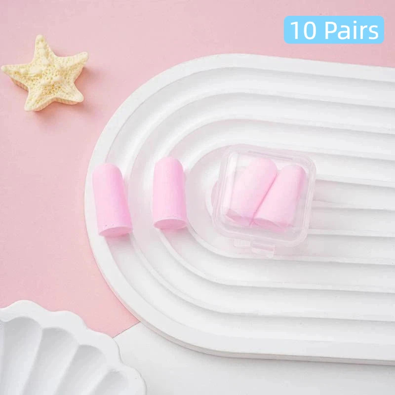 Soft Foam Earplugs 38dB Noise Cancelling 10 Pairs Multicolor