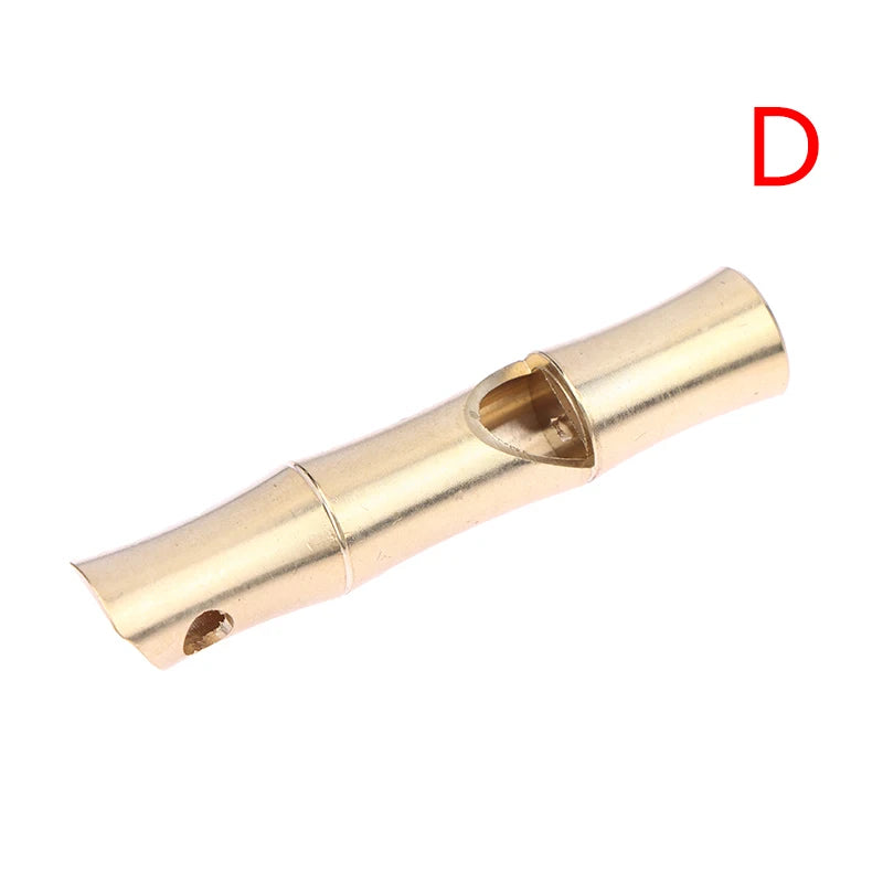 Brass Whistle Keychain Pendant Outdoor Survival Portable Single Tube Qme D