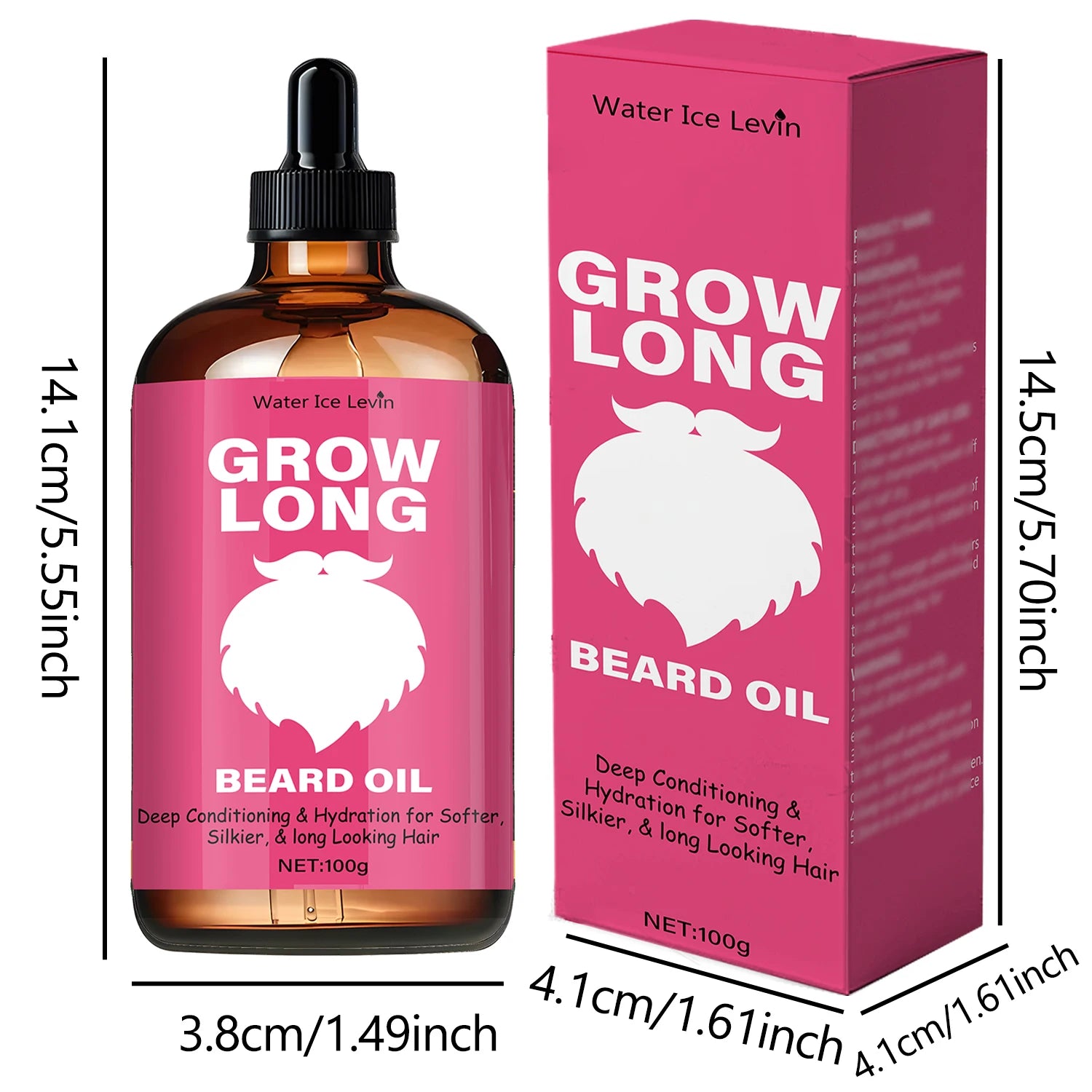 Levin Beard Oil: The Ultimate Blend for Growth & Shine. Deeply Moisturizes for a Softer, Silkier, and Manageable Beard Qme