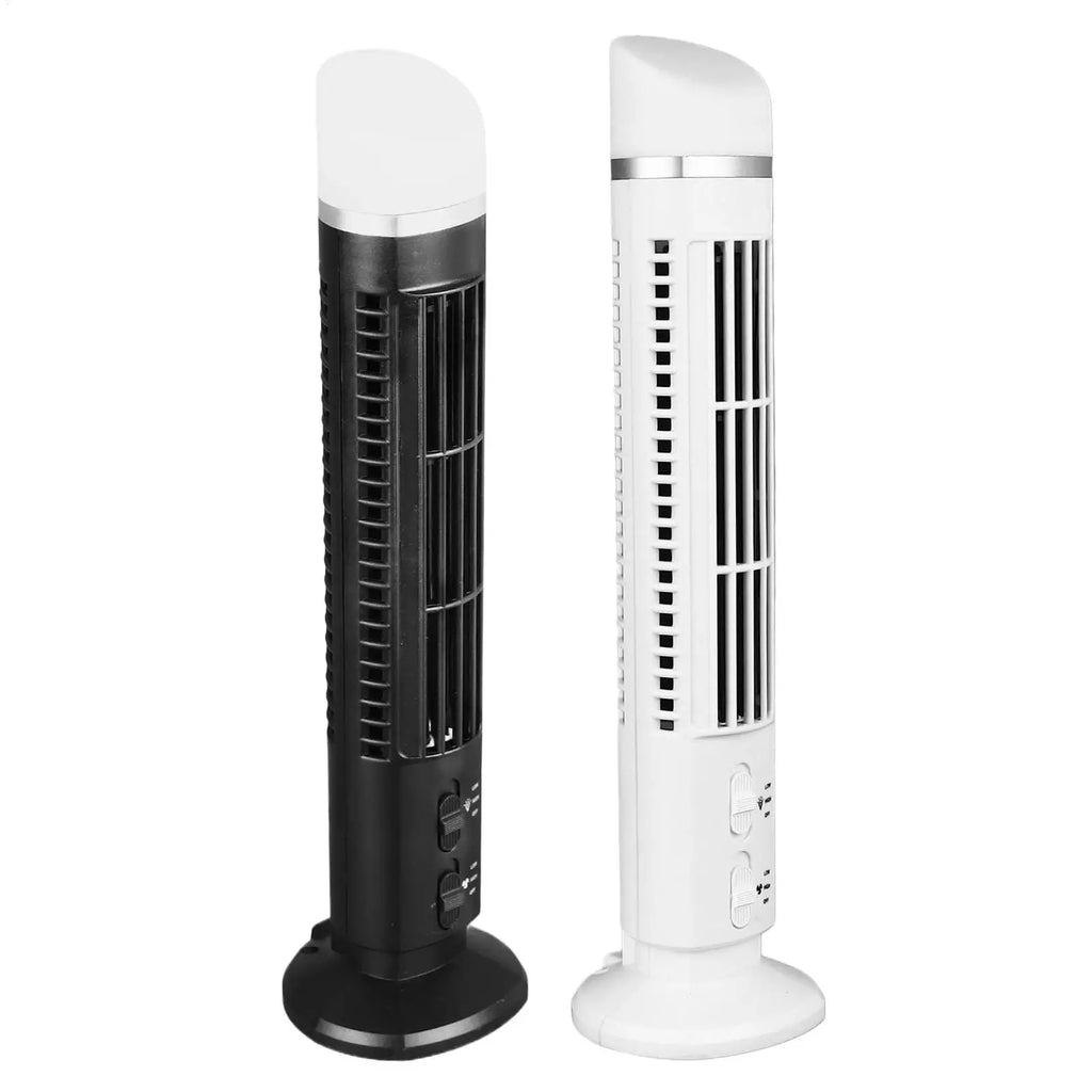 Tower Fan for Bedroom 2-Speed Quiet USB/Battery with Nightlight Portable High Velocity Tower Fan for Bedside Living Room Kitchen Qme