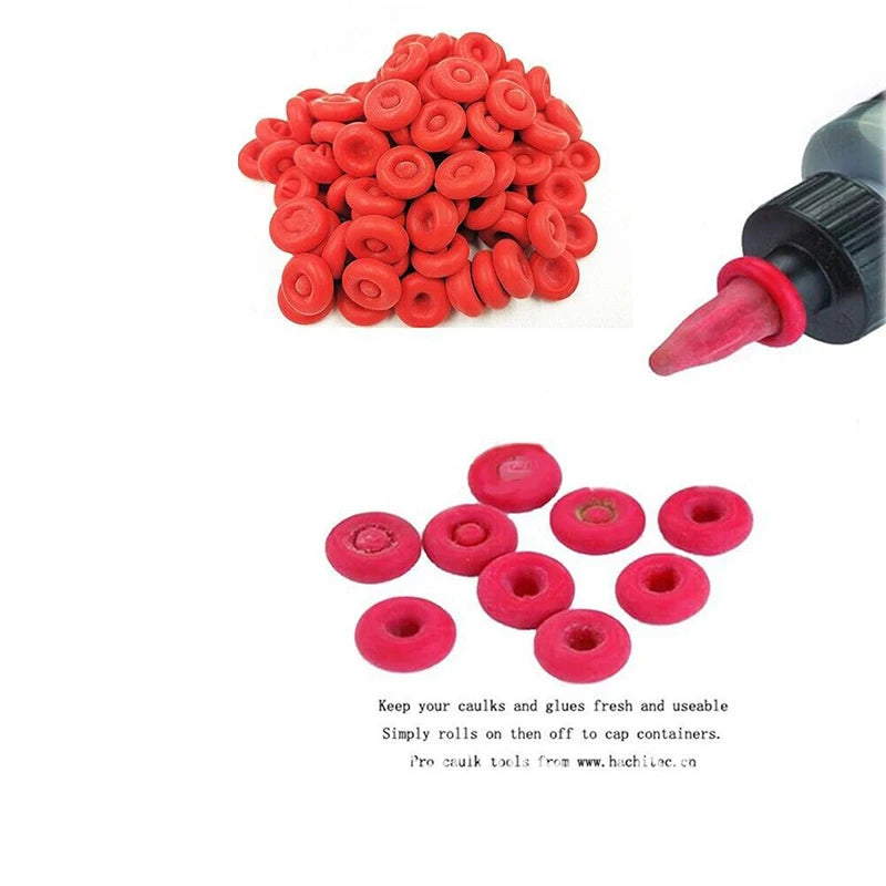 Caulk Cap Glass Glue Tip Sealing Barrel Mouth Protective Cover Qme