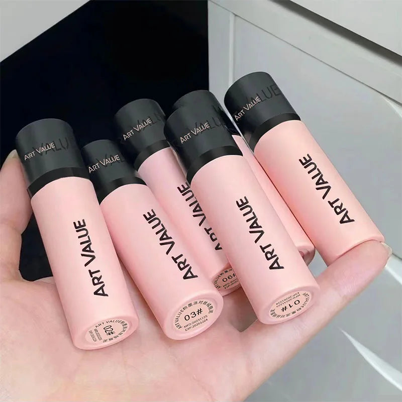 6 Colors Non-Stick Cup Lipstick Velvet Matte Liquid Lipstick Nude Lip Gloss Waterproof Lasting Lip Glaze Tint Beauty Cosmetic Qme