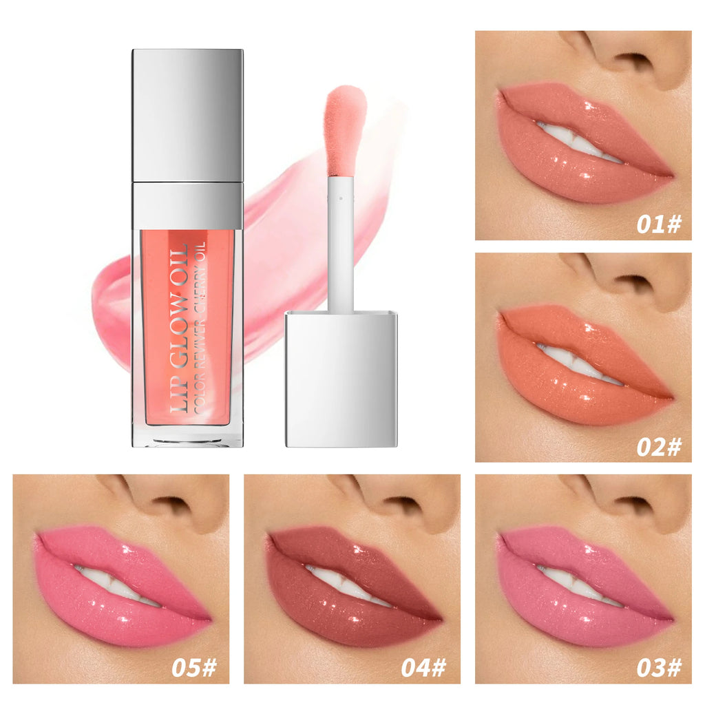Crystal Jelly Moisturizing Lip Oil Plumping Lip Gloss Makeup Sexy Plump Lip Glow Oil Tinted Lip Plumper Qme