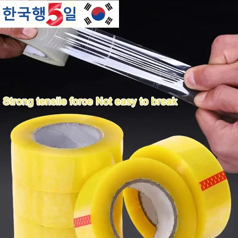 (2Pcs)48mm * 110M Transparent Yellow, Transparent White Tape for Express Packaging of Large Rolls and Thick Box Sealing Qme