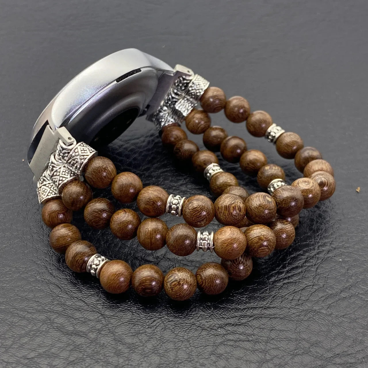 18mm Interface Premium Sandalwood Cinnabar Strap - Buddhist Beaded for Huawei Watch Qme