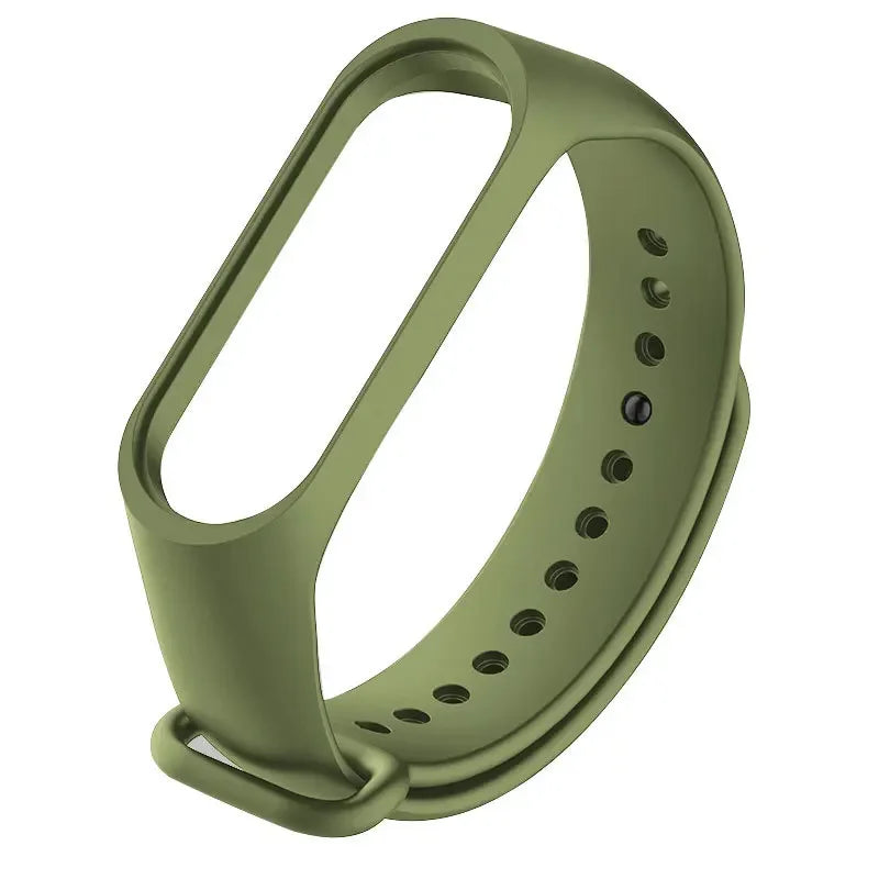 NEW Suitable for Xiaomi Mi Band Mi3 Mi4 Mi5 Mi6 Mi7 Mi8 Colorful Silicone Replacement Sports Strap Qme Army green For Mi8 9 10