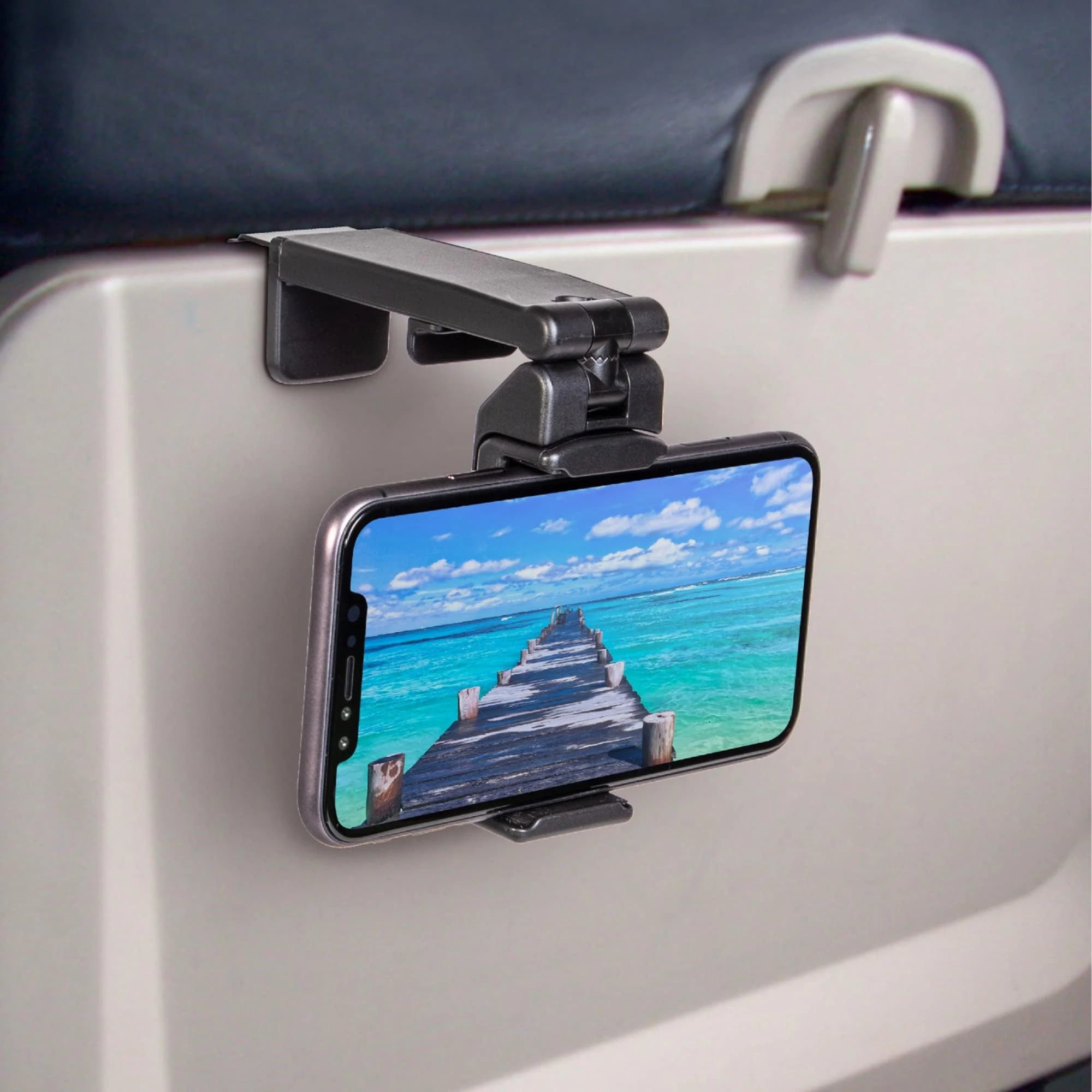 1 Universal Airplane Phone Holder 360 Degree Rotating Pocket Sized Qme black