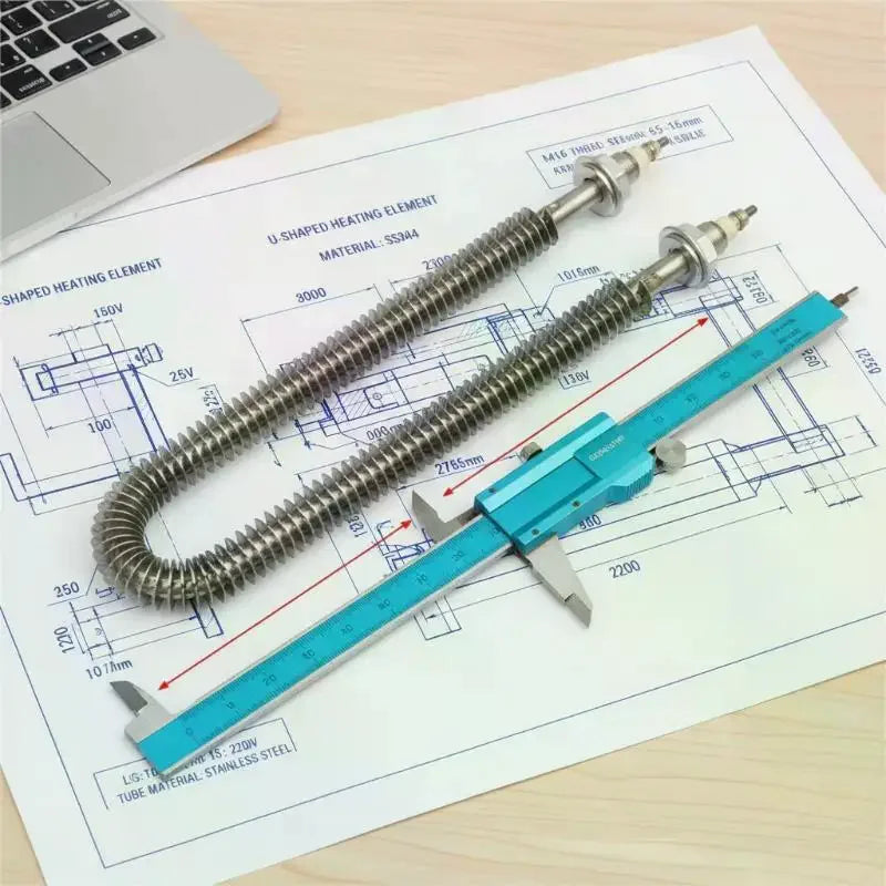 Finned Heat Pipe Heating Pipe U Type Finned Electric Heat Tube Stainless Steel Fin Heating 220V1KW 201 U Shape Heat Pipe Qme