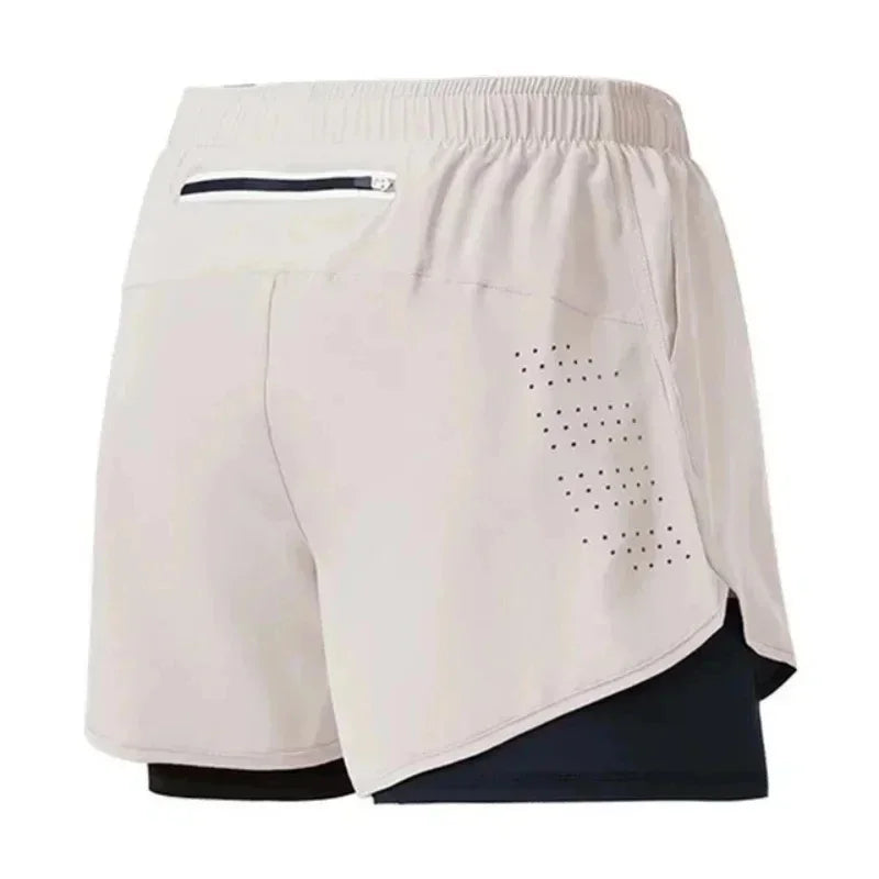 New Men Running Shorts Gym Sports Shorts 2 in 1 Quick Dry Workout Training Gym Fitness Jogging Short Pants Summer Men Shorts Qme MB 2XL