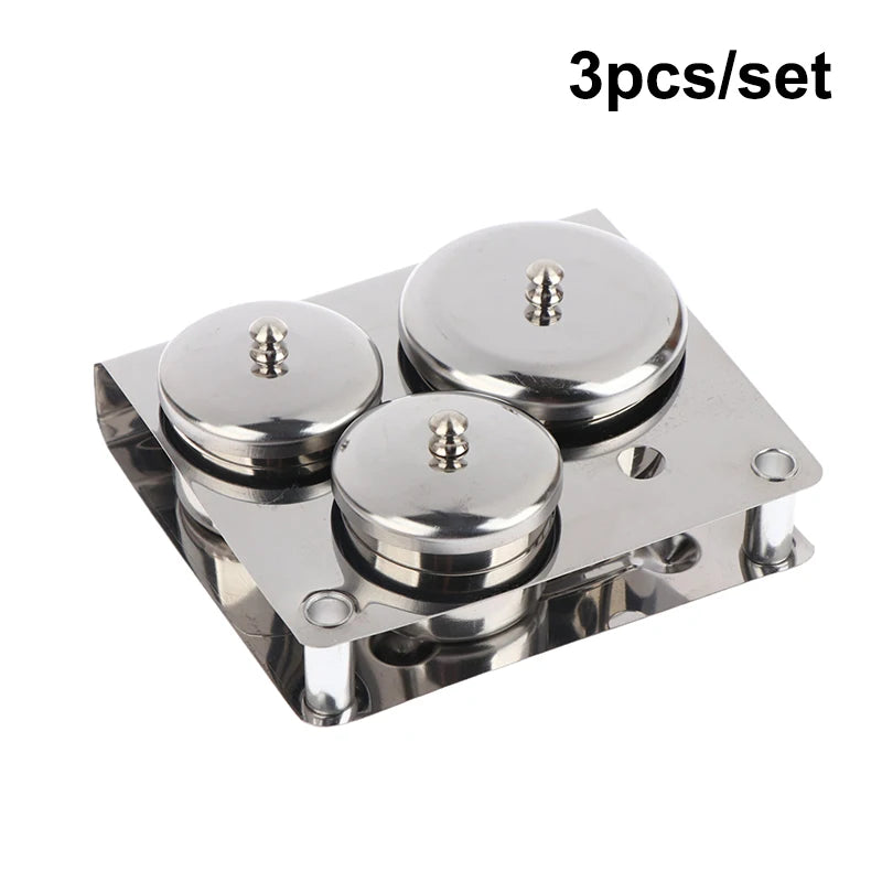 3 Stainless Dappen Dish Cups Salon Manicure Acrylic Powder Liquid Qme 3PCS