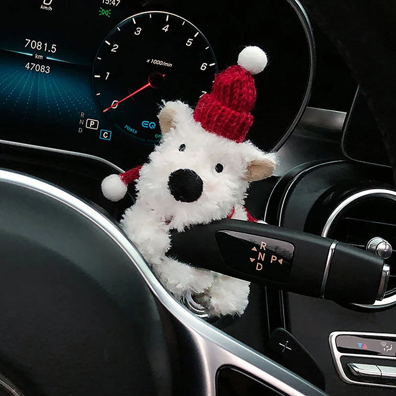 Cute Puppy Car Windshield Wiper Decorations Interior Plush Doll Qme A4