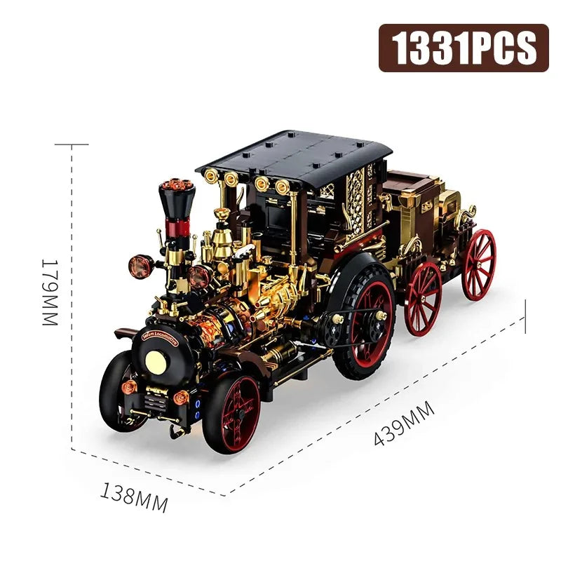 Diy Vintage Mechanical Steam Car Building Blocks Model City Retro Steam Punk Vehicle Desktop Decoration Bricks Toys Adults Gifts Qme Opp bag