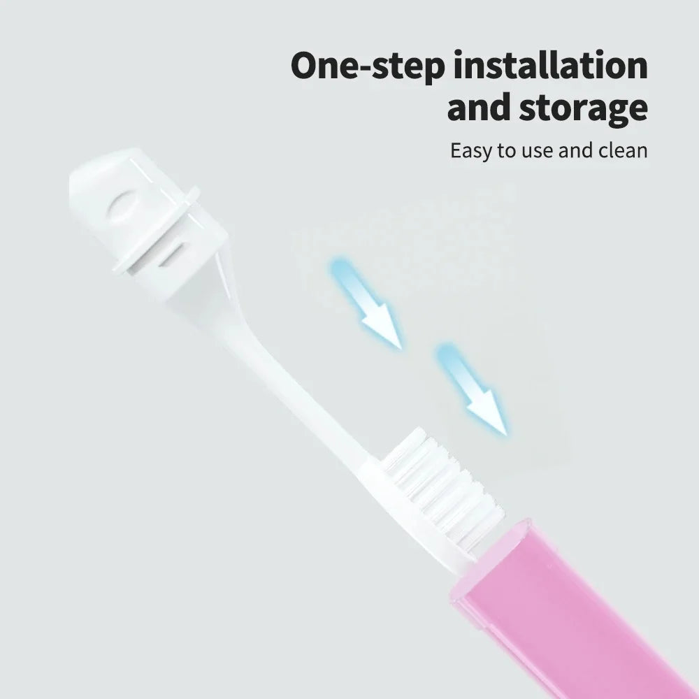 Travel Toothbrush Set , 1PC, Soft Portable Toothbrushes with Tooth Brush Cover Small Folding Toothbrushes Individually Wrapped Qme