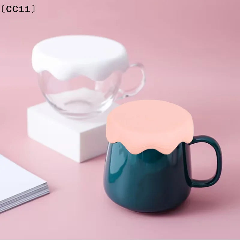 Multi Sizes Silicone Leakproof Mug Lid Heat Insulation Coffee Cup Qme