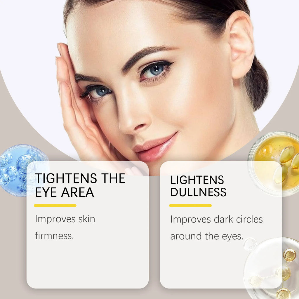 Caffeine Firming Eye Cream Fade Dark Circles Anti-Puffiness Lighten Fine Lines Under The Eyes Remove Eye Bags Roller Eye Massage Qme