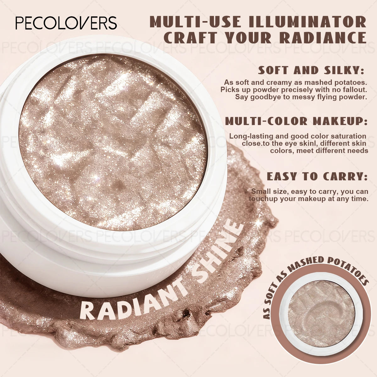 Pearly Lustre No Fallout Blendable Shimmer Eyeshadow Palette Cool Qme