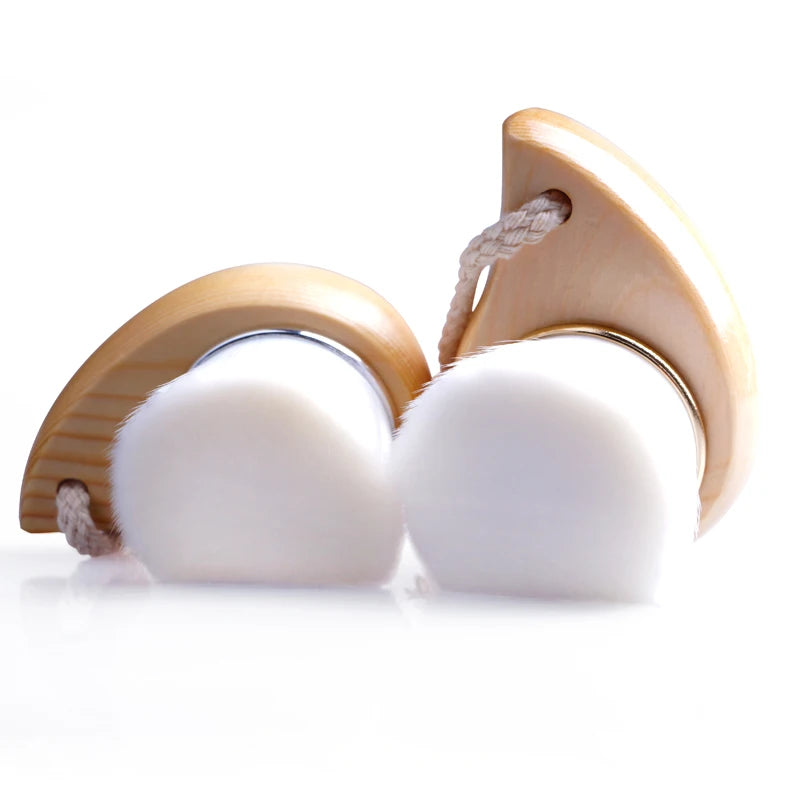 Facial Cleansing Brush Wooden Handle Soft Bristle Face Cleaning Qme
