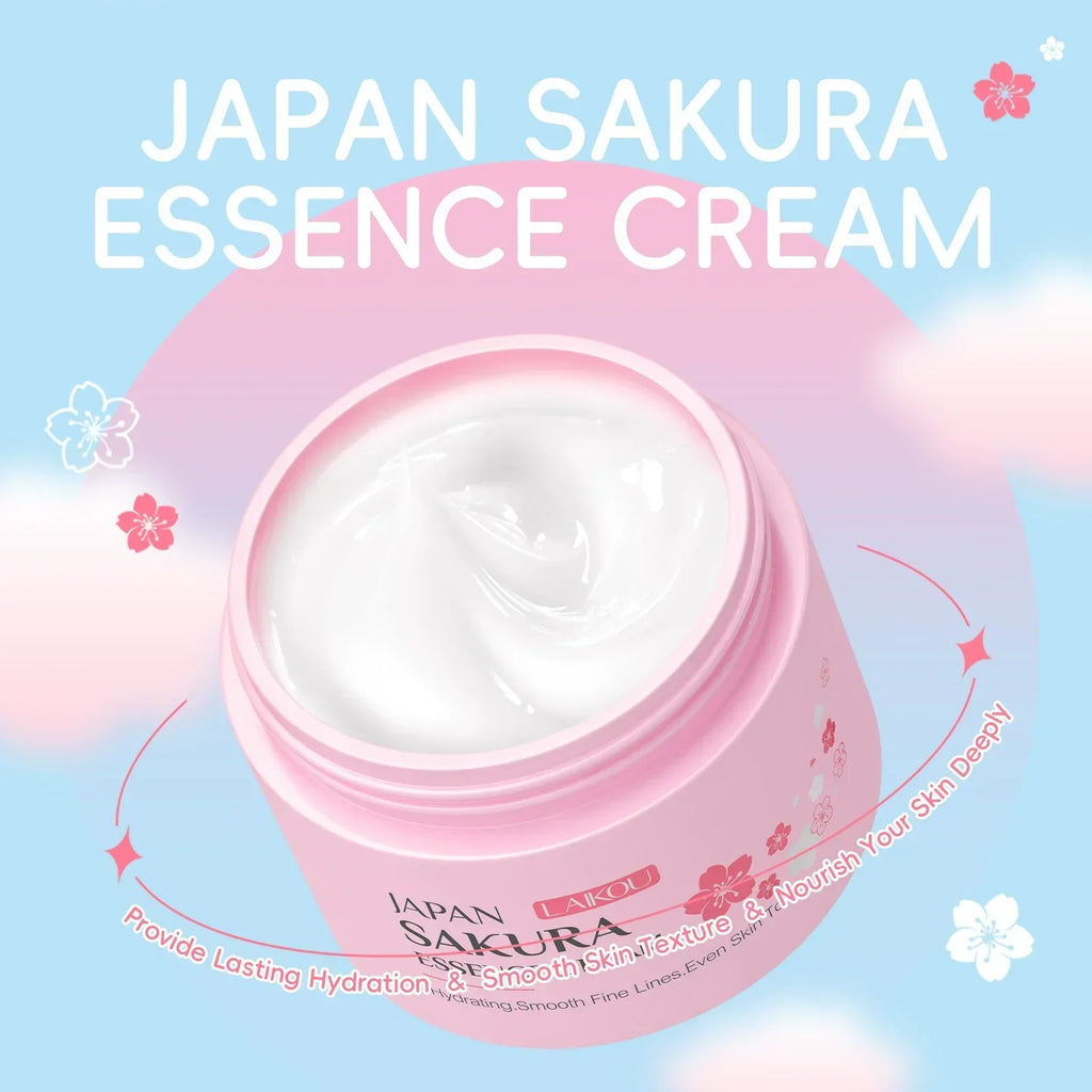 LAIKOU Japan Sakura Face Cream Smoothing Moisturizer Whitening Qme