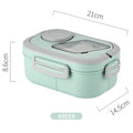 Portable Lunch Box Compartment Wheat Straw Bento Carrying Handle Qme Lunch-Box-Green