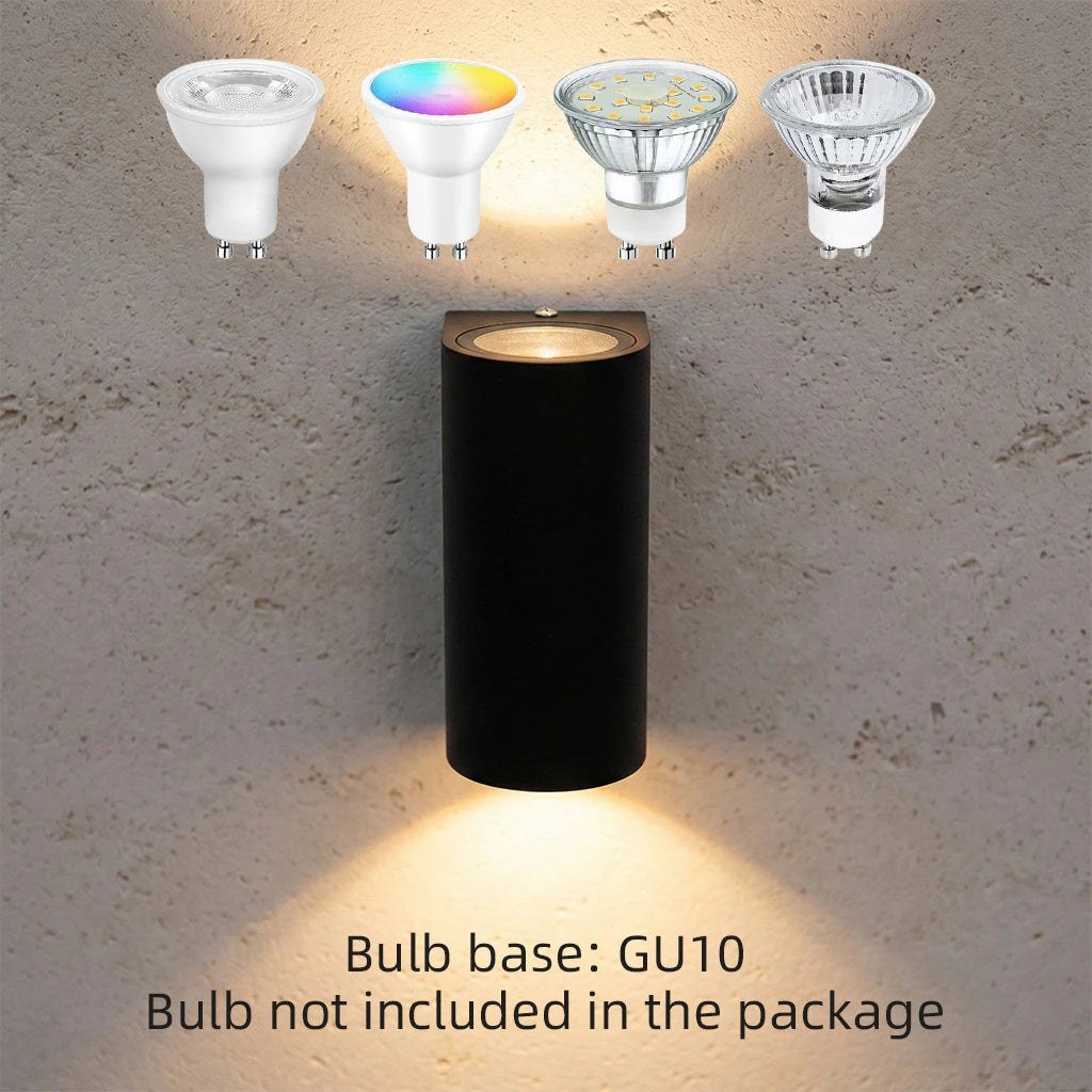 LED Outdoor Wall Light 5W 10W GU10 Up And Down Luminous Wall Lamp Waterproof Garden Exterior Villa Courtyard Porch Sconces Light Qme