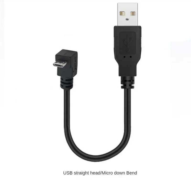 5pcs 0.25m Android Elbow Data Line Up and Down Left and Right Bend Micro USB Android Mobile Phone Line Car Recorder Charging Qme