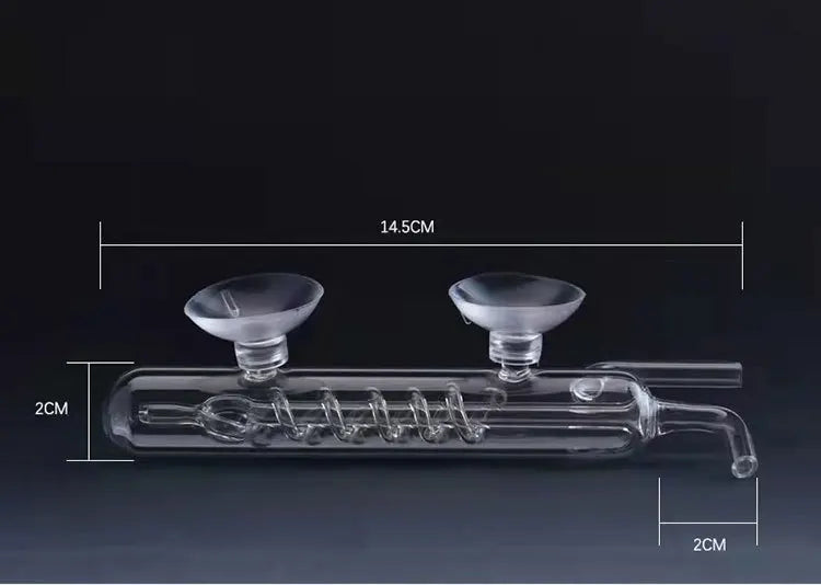 Aquarium Spiral Bubble Recorder Diffuser Glass CO2 Bubble Counter ADA Style Atomizer Water System Fish Tank Plant Pet Products Qme Normal counter