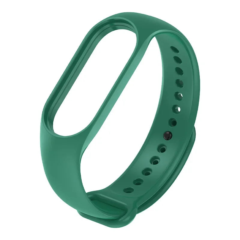 NEW Suitable for Xiaomi Mi Band Mi3 Mi4 Mi5 Mi6 Mi7 Mi8 Colorful Silicone Replacement Sports Strap Qme blackish green For Mi8 9 10