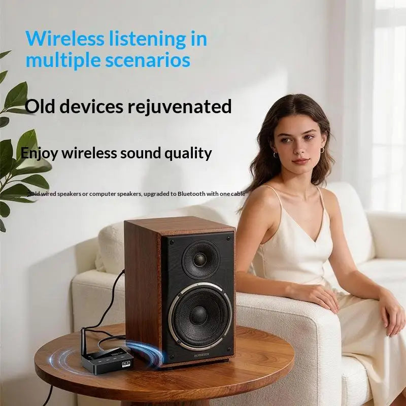 Bluetooth 6 Wireless Audio Transmitter Receiver Hifi Stereo Sound 20M Qme