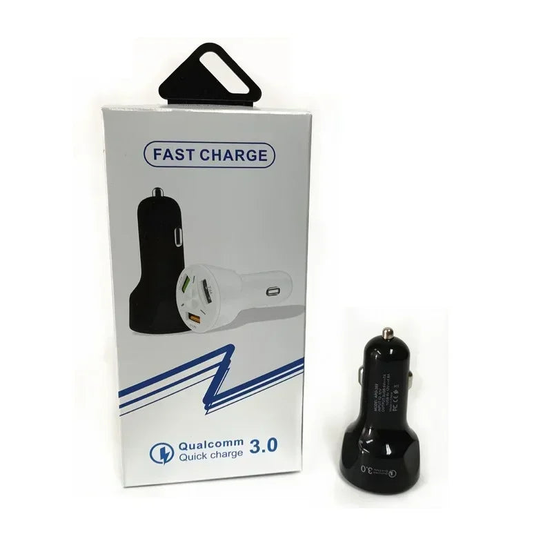 Cylindrical Shape 3USB QC3.0 Fast Charge Multi - function Three - interface Smart Fast Car Charger Qme