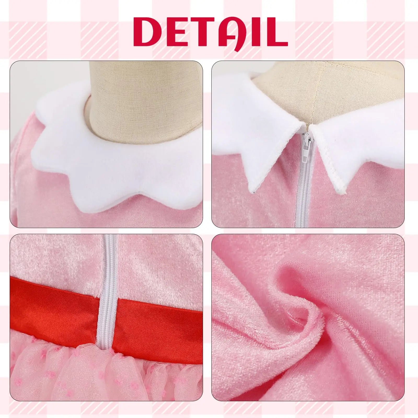 Girls Cindy Lou Who Costume Girls Loog Sleeve Princess Dress with Lollipop Pattern Christmas Dress Up Skirt Outfit Qme