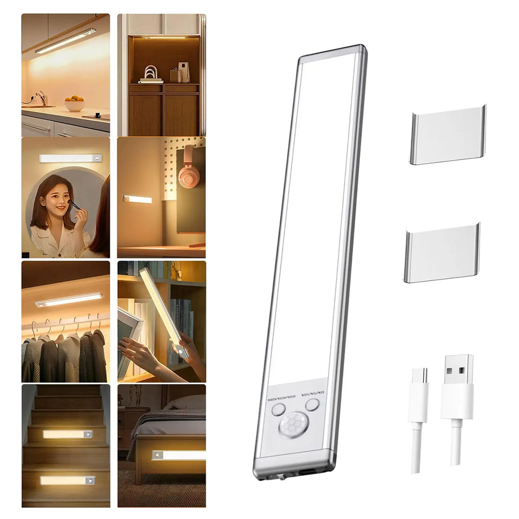 Motion Sensor Light Indoor USB Rechargeable Adjustable Lighting Qme