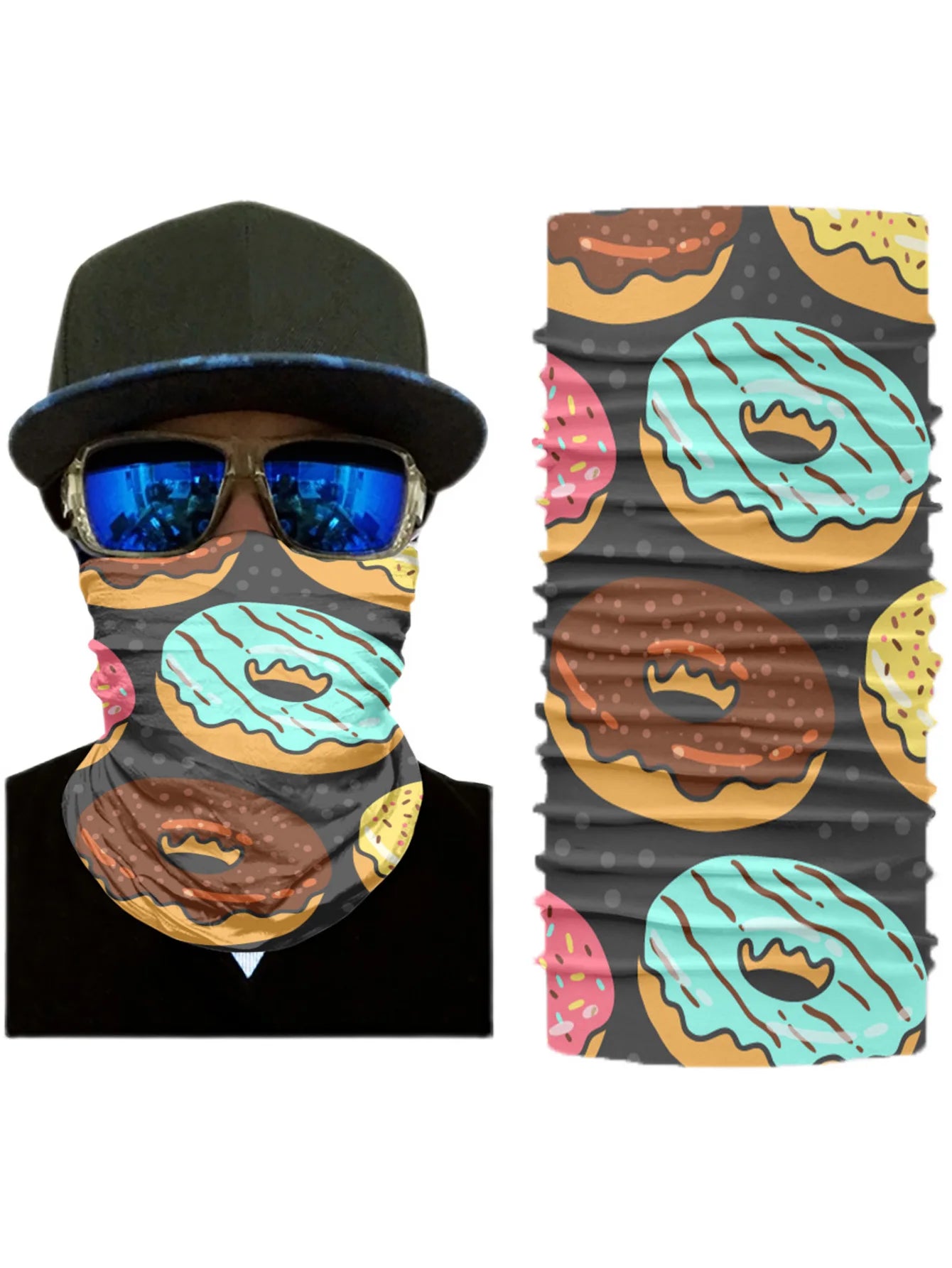 Food Donut Headscarf Fun Printing Women's Hijab Scarf Summer Neck Qme