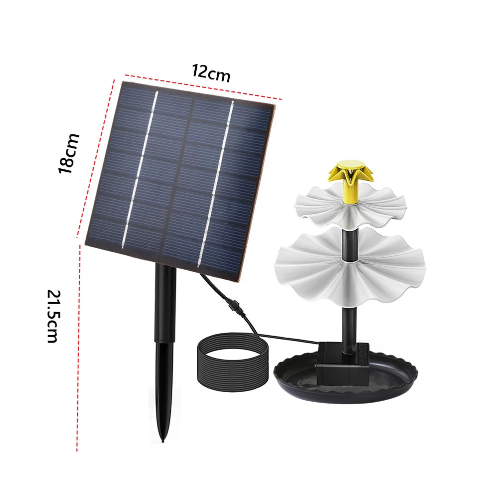 3-Tier Decorative Fountain with Solar Panel Water Fountain and Birdbath Water Fountain with Birdbath for Courtyard Patio Balcony Qme