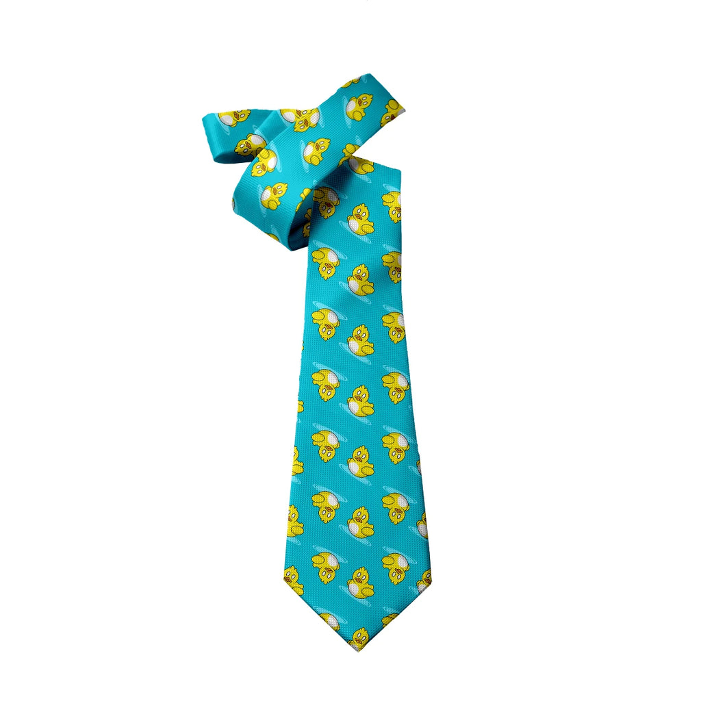 Cartoon Duck 3D Printed Tie Unisex Yellow Novelty Fashion Business Qme