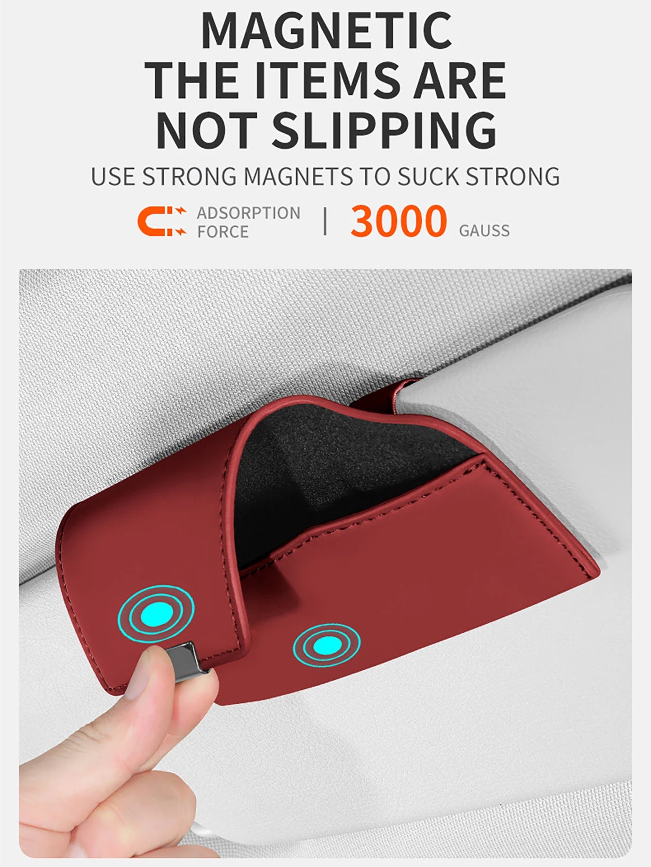Car Glasses Case Sun Visor Storage Magnetic Sunglasses Supplies Qme