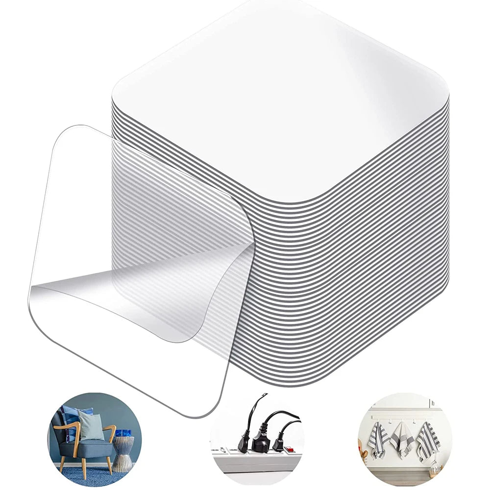 Square Double Sided Tape Super Strong Adhesive Heavy Duty Washable Sticker Pads Removable Waterproof No Trace Mounting Tape Qme 30pcs