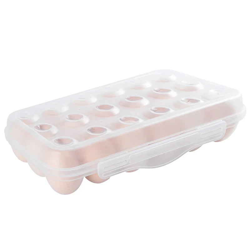 Household Fridge Egg Organizer Tray 12 18 Grid Storage Box Lid Qme 18 Grid