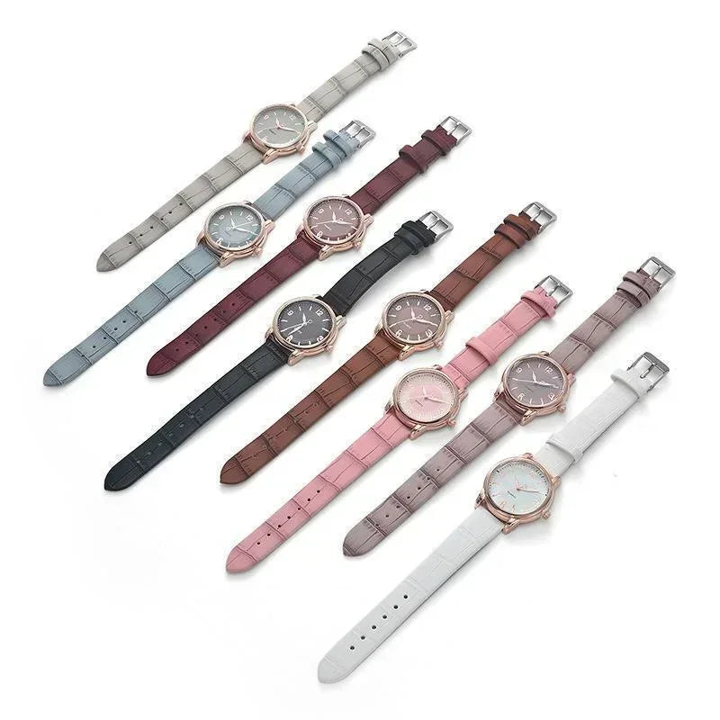 Leather Strap Ladies Watch Polygon Glass Luxury Women clocks Dial Quartz Creative Fashion Quartz Watch Qme