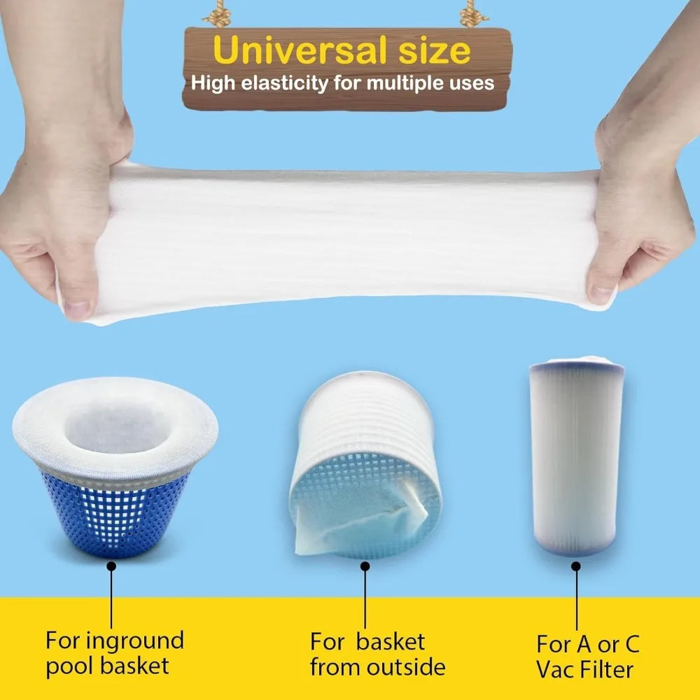 10/20/30PCS Cleaning Nylon Garbage Cover Dustproof and Fallen Leaf Garbage Collection Skim Filter Socks for Pool Cleaning Tools Qme