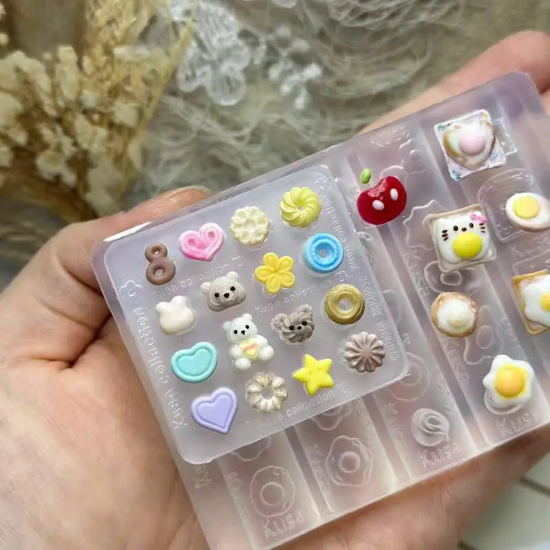 3D Silicone Mold Nail Art Design Relief Bow Strawberry Baroque Qme