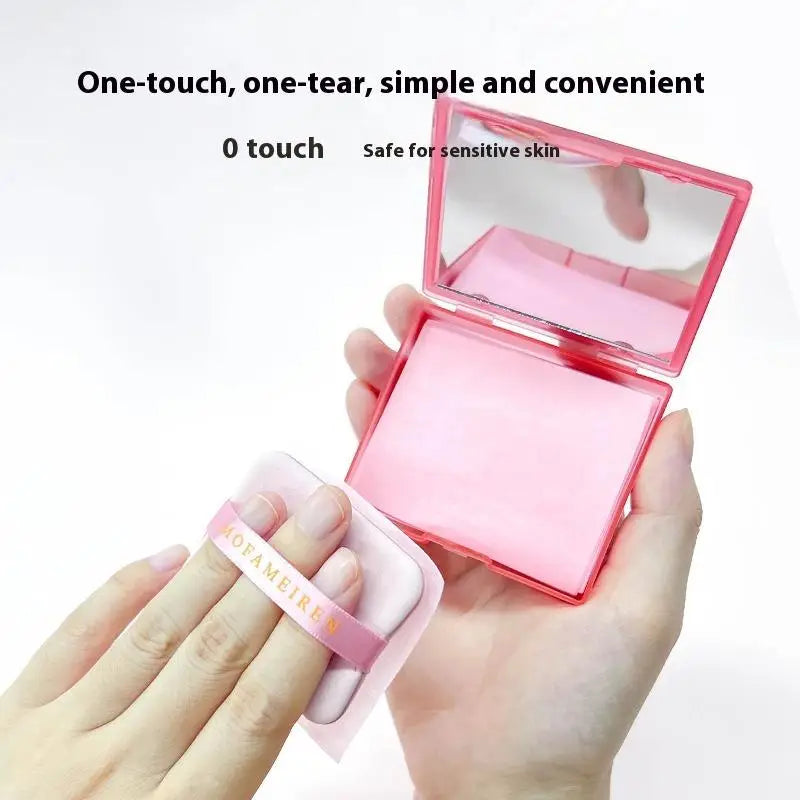 100Sheets Oil-absorbing Paper Mirror Case Puff Portable Oil-holding Qme