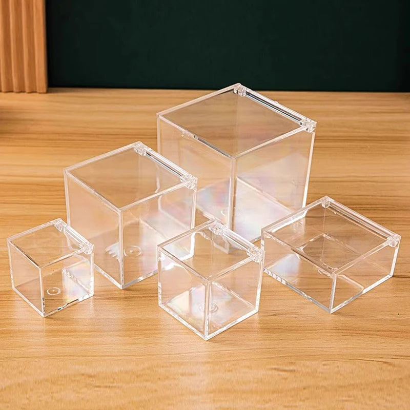 Transparent Acrylic Dust Cover Party Decor Plastic Box Durable Multi Qme
