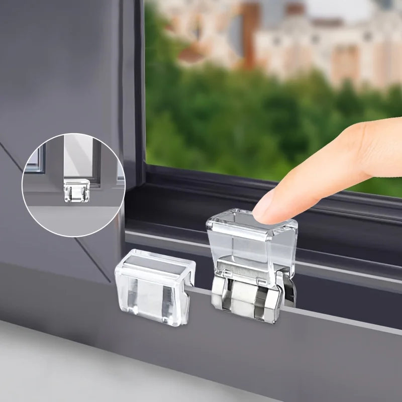 6-Piece heavy-duty sliding window lock, screen fixing clip, window rail fixing safety clip, screen window and door safety plug Qme