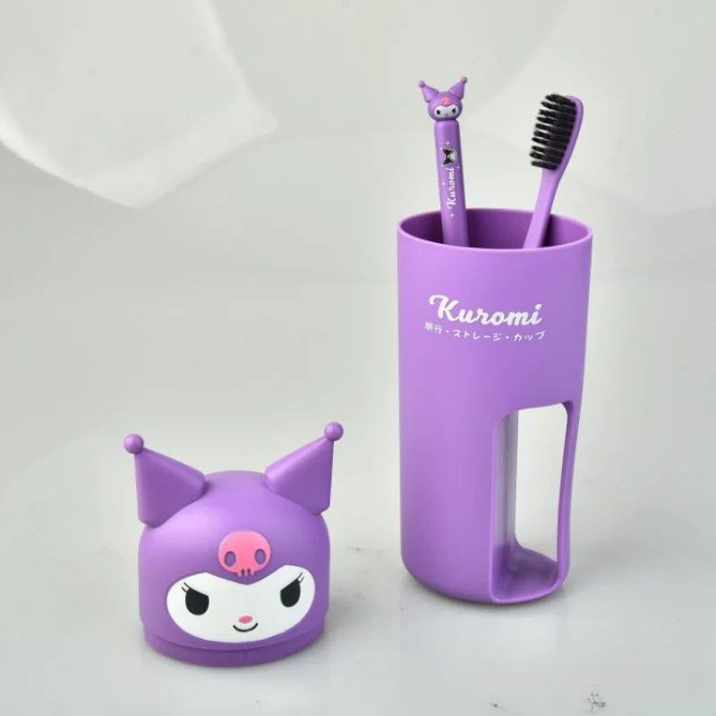 Kuroomi Travel Toothbrush Cute Travel Toiletry Set Toothbrush Cup for Travel and Business Trips Qme