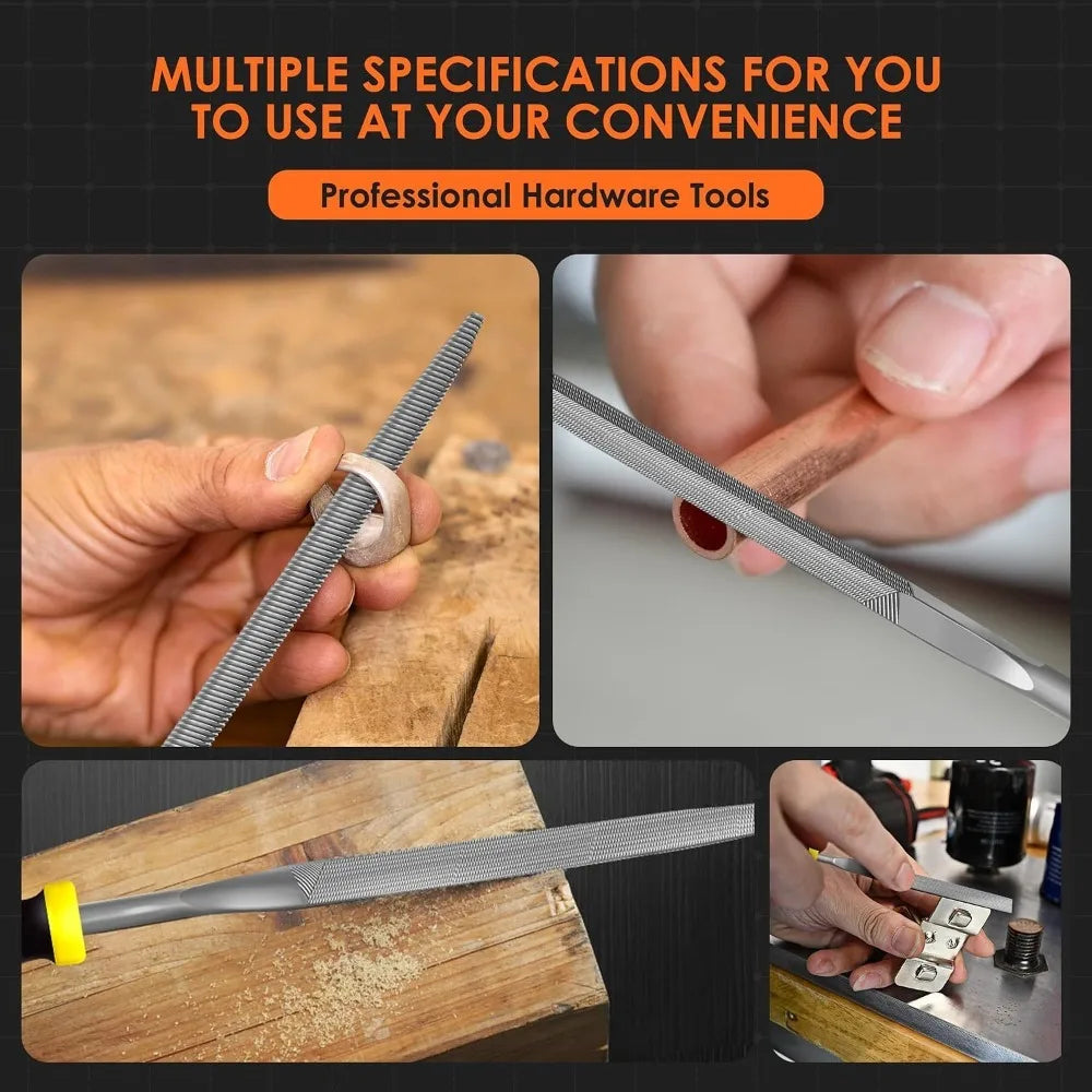 Mini Metal File Set16cm Assorted Needle Files Flat Round Triangle Half Round Hand File for Metal Wood Jewelry Polishing DIY Tool Qme