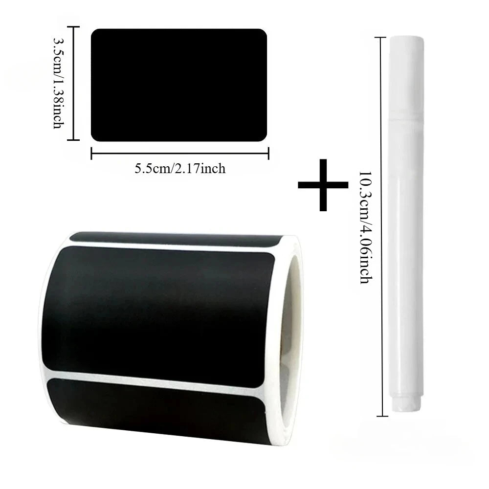 120PCS/Roll Removable Spice Sticker with Erasable Pen Waterproof Label Sticker Home Kitchen Decoration Jar Bottle Tag Sticker Qme B Set-120PCS