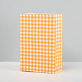 Colored Checkered Kraft Paper Bag Valentine's Day Christmas Packaging Qme 15x8x23cm Orange