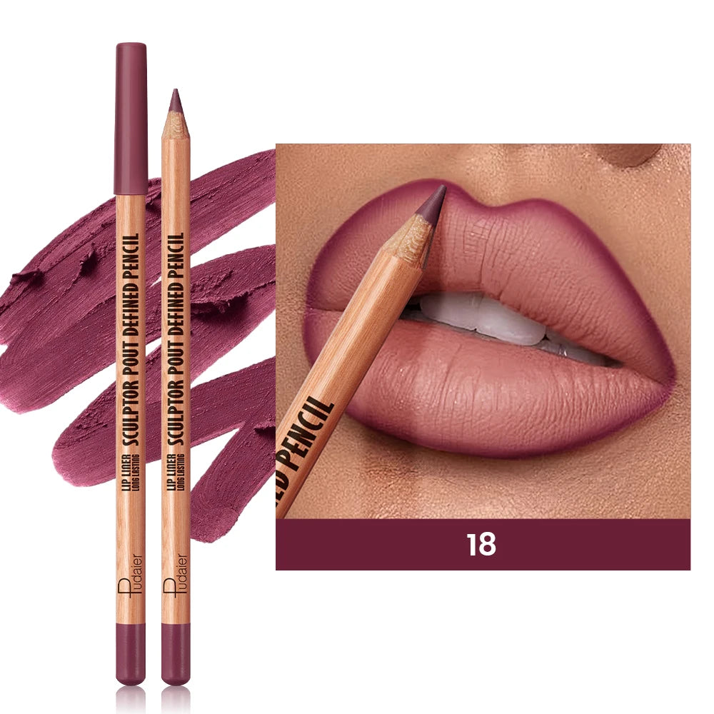 Matte Creamy Lip Liner Pencil Define Lips Natural Plumping Long Qme