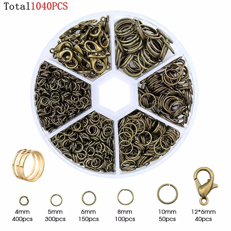 Alloy Accessories Jewelry Findings Set Earring Making Kit Lobster Clasp Open Jump Rings Repair Tools DIY Jewelry Making Supplies Qme 19